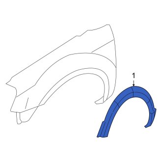 New OEM Left Fender Molding Fits, 2005-2007 Ford Freestyle - Part # 5F9Z16039CAPTM