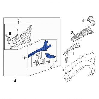 New OEM Front Right Inner Frame Side Member Fits, 2005-2007 Ford Freestyle - Part # 5F9Z7410008AB