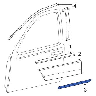 New OEM Front Left Lower Door Molding Fits, 2005-2007 Ford Freestyle - Part # 6F9Z7420879DAPTM