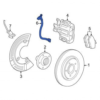 New OEM Front Left Brake Hydraulic Hose Fits, 2005-2007 Ford Five Hundred - Part # 6F9Z2078B