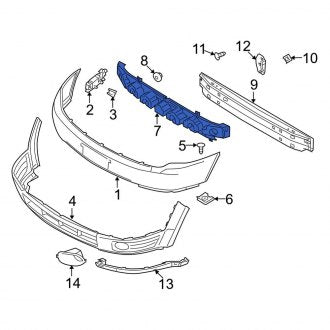 New OEM Front Bumper Impact Absorber Fits, 2008-2009 Ford Taurus - Part # 8F9Z17C882A