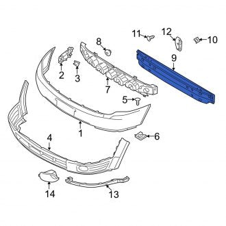 New OEM Front Bumper Impact Bar Fits, 2005-2007 Ford Freestyle - Part # 8F9Z17757A