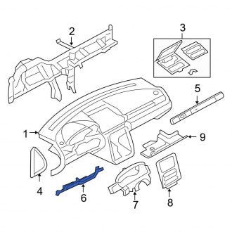 New OEM Instrument Panel Knee Bolster Fits, 2009-2010 Ford Flex - Part # 8A4Z7404459AA