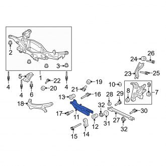 New OEM Rear Right Lower Rearward Suspension Control Arm Fits, 2005-2007 Ford Five Hundred - Part # 5F9Z5A649FR