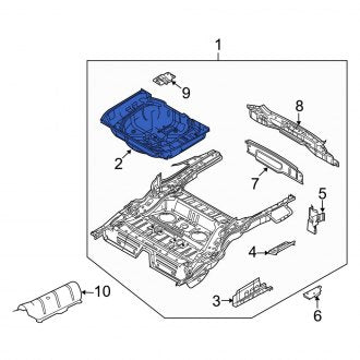 New OEM Rear Floor Pan Fits, 2008-2009 Ford Taurus - Part # 8F9Z7411215A