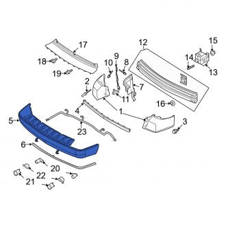 New OEM Rear Lower Bumper Cover Fits, 2008-2009 Ford Taurus - Part # 8F9Z17K835AAPTM