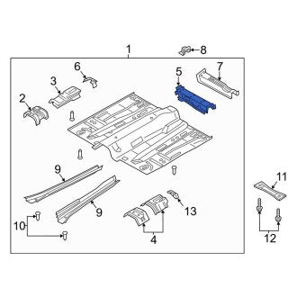 New OEM Front Left Rearward Floor Pan Crossmember Fits, 2013-2018 Ford C-MAX - Part # CV6Z78108K39A