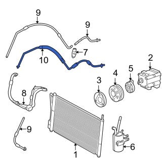 New OEM A/C Refrigerant Hose Fits, 2003-2004 Ford Focus - Part # 3S4Z19D734BA