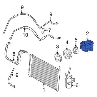 New OEM A/C Compressor Fits, 2004-2007 Ford Focus - Part # HU2Z19703V