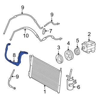 New OEM A/C Refrigerant Hose Fits, 2004 Ford Focus - Part # 3S4Z19D734CA