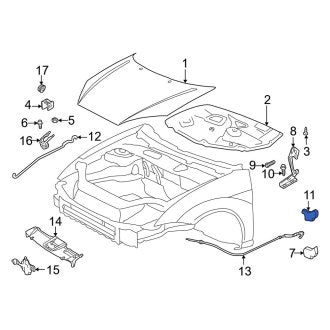 New OEM Rear Hood Seal Fits, 2005-2007 Ford Focus - Part # 4S4Z16B922AA