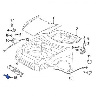 New OEM Front Hood Latch Fits, 2002-2004 Ford Focus - Part # 4S4Z16700A