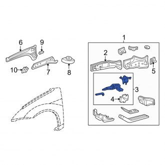 New OEM Front Left Outer Frame Side Member Fits, 2000-2007 Ford Focus - Part # 5S4Z16055AB