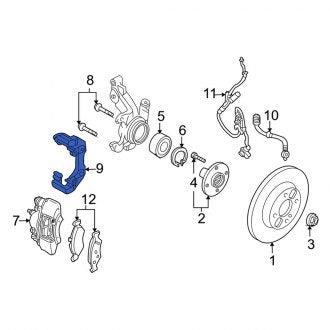 New OEM Front Disc Brake Caliper Bracket Fits, 2004-2007 Ford Focus - Part # 6S4Z2B292A