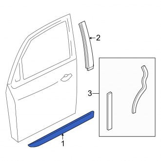 New OEM Front Right Door Molding Fits, 2000-2007 Ford Focus - Part # 5S4Z6120938AAPTM