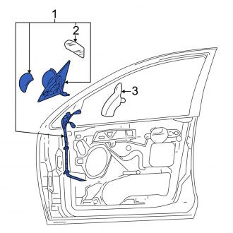 New OEM Left Door Mirror Fits, 2002-2004 Ford Focus - Part # 2M5Z17683BA