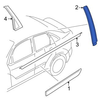 New OEM Rear Right Door Window Molding Fits, 2000-2007 Ford Focus - Part # YS4Z54255A62DA
