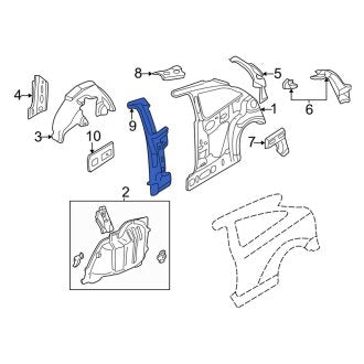 New OEM Left Inner Body B-Pillar Fits, 2000-2007 Ford Focus - Part # YS4Z6124301AA