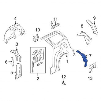 New OEM Right Body D-Pillar Reinforcement Fits, 2000-2007 Ford Focus - Part # YS4Z7441054AA