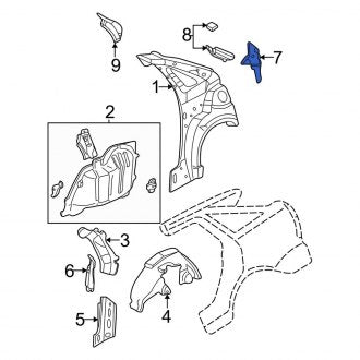 New OEM Right Body C-Pillar Reinforcement Fits, 2000-2007 Ford Focus - Part # YS4Z6141054AB