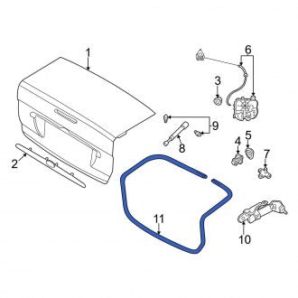 New OEM Rear Deck Lid Seal Fits, 2000-2007 Ford Focus - Part # 1S4Z5443720BA