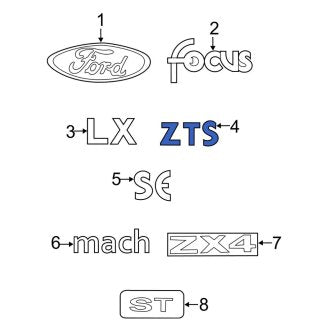 New OEM Rear Deck Lid Emblem Fits, 2000-2004 Ford Focus - Part # YS4Z5442528KB