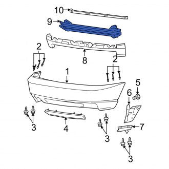 New OEM Rear Bumper Impact Bar Fits, 2000-2007 Ford Focus - Part # 2M5Z17906CA