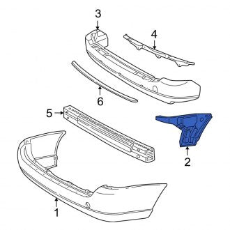New OEM Rear Right Bumper Cover Support Rail Fits, 2000-2007 Ford Focus - Part # YS4Z17788AA