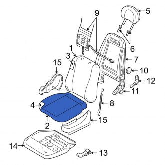 New OEM Front Seat Cover Fits, 2003 Ford Focus - Part # 2M5Z7462900BAA
