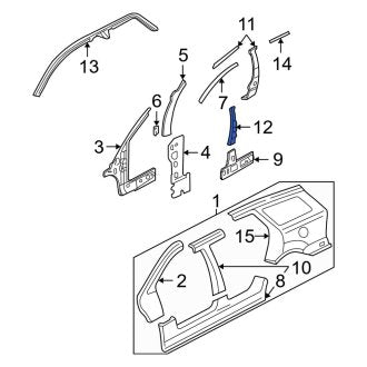 New OEM Left Body B-Pillar Reinforcement Fits, 2000-2007 Ford Focus - Part # YS4Z5424383SA