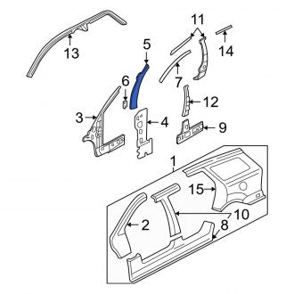New OEM Right Lower Body A-Pillar Reinforcement Fits, 2000-2007 Ford Focus - Part # YS4Z5402038AA