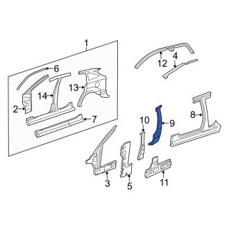 New OEM Left Inner Body B-Pillar Fits, 2000-2007 Ford Focus - Part # YS4Z5424301SA