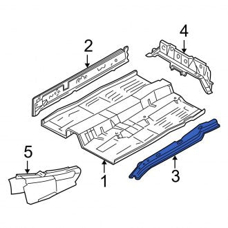 New OEM Right Inner Floor Side Rail Fits, 2000-2007 Ford Focus - Part # YS4Z54104A98BA