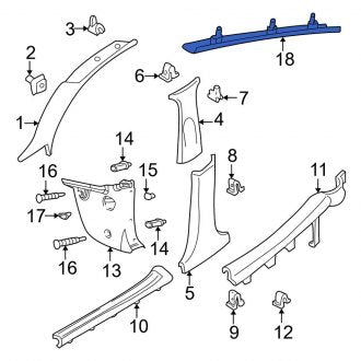 New OEM Rear Left Upper Roof Opening Trim Fits, 2005-2007 Ford Focus - Part # 5S4Z7451749BAB