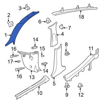 New OEM Right Body A-Pillar Trim Panel Fits, 2005-2007 Ford Focus - Part # 5S4Z5403598AAB