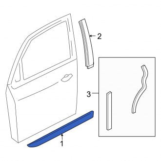 New OEM Rear Right Door Molding Fits, 2000-2007 Ford Focus - Part # 5S4Z5425532AAPTM
