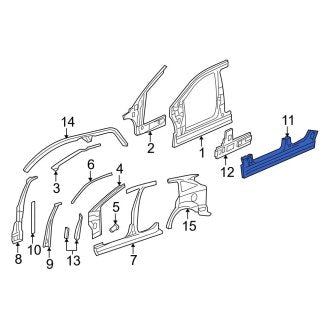 New OEM Right Rocker Panel Fits, 2000-2007 Ford Focus - Part # YS4Z5410128AA