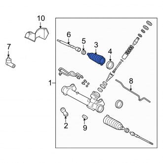 New OEM Rack and Pinion Bellows Fits, 2006-2008 Ford Focus - Part # 6S4Z3K661A