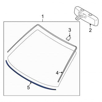 New OEM Front Lower Windshield Molding Fits, 2008-2011 Ford Focus - Part # 8S4Z5403149A