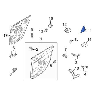 New OEM Rear Right Door Trim Molding Fits, 2008-2011 Ford Focus - Part # 8S4Z54254K05AA