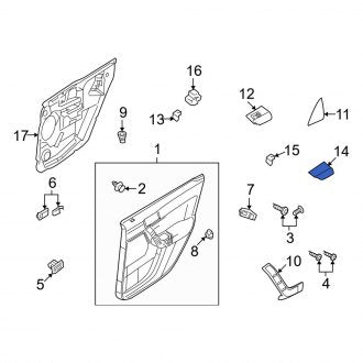 New OEM Rear Left Door Molding Fits, 2008-2011 Ford Focus - Part # 8S4Z54275A19AA