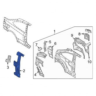 New OEM Right Body C-Pillar Reinforcement Fits, 2008-2010 Ford Focus - Part # 8S4Z6328364A