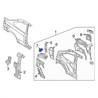 New OEM Right Rear Body Reinforcement Plate Fits, 2008-2011 Ford Focus - Part # 8S4Z54412A02A