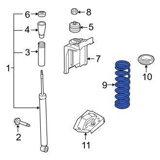 New OEM Rear Coil Spring Fits, 2008-2011 Ford Focus - Part # 8S4Z5B669E
