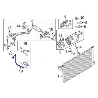 New OEM A/C Refrigerant Suction Hose Fits, 2013-2018 Ford Focus - Part # BV6Z19D742A