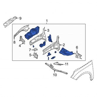 New OEM Rear Right Frame Side Member Assembly Fits, 2016-2018 Ford Focus - Part # G1FZ5810124A