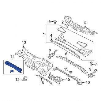 New OEM Front Cowl Reinforcement Fits, 2012-2018 Ford Focus - Part # CP9Z5410414A