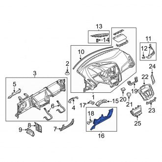 New OEM Instrument Panel Knee Bolster Fits, 2012 Ford Focus - Part # CV6Z58043A88CA