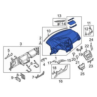 New OEM Dashboard Panel Fits, 2015-2018 Ford Focus - Part # F1EZ5804320VB