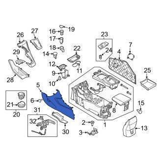 New OEM Left Console Panel Fits, 2012-2014 Ford Focus - Part # DM5Z5804619AA